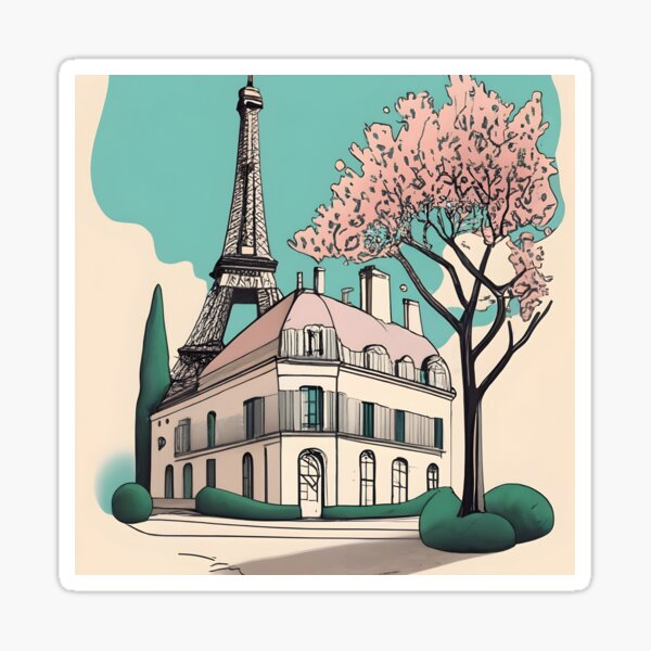 Item preview, Old Traditional French house Chateaux Homes Drawing designed and sold by Patricks-Art.