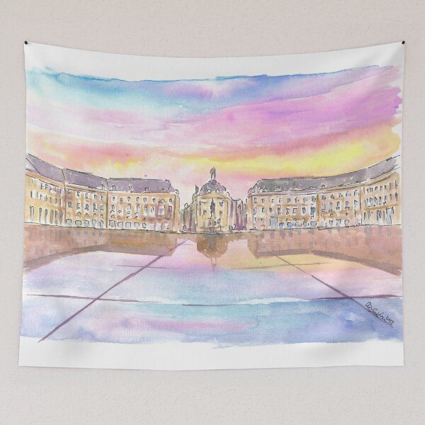Aperçu de l'œuvre Bordeaux France Vue miroir de la Place de la Bourse créée et vendue par artshop77.