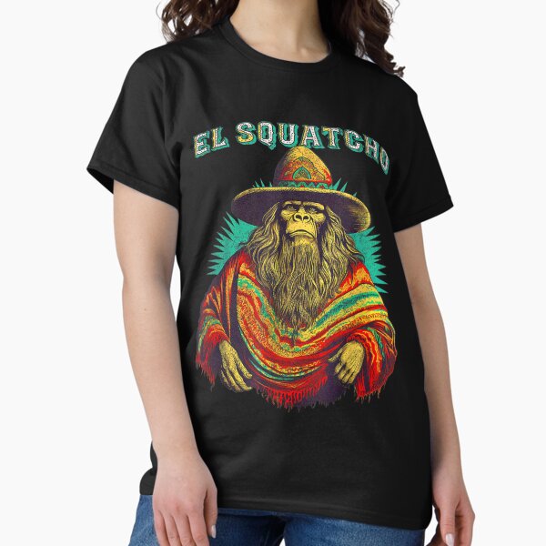Item preview, El Squatcho Poncho Western Bigfoot Funny Sasquatch designed and sold by ahuitemanobin.