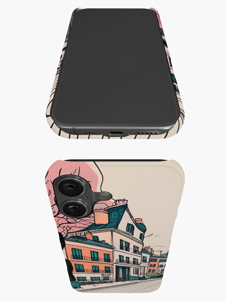 Thumbnail 3 of 4, iPhone Case, Old Traditional French house Chateaux Homes Drawing designed and sold by Patricks-Art.