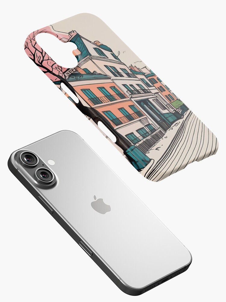 Thumbnail 2 of 4, iPhone Case, Old Traditional French house Chateaux Homes Drawing designed and sold by Patricks-Art.