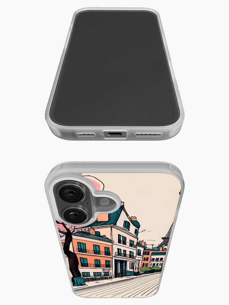 Thumbnail 3 of 5, iPhone Case, Old Traditional French house Chateaux Homes Drawing designed and sold by Patricks-Art.