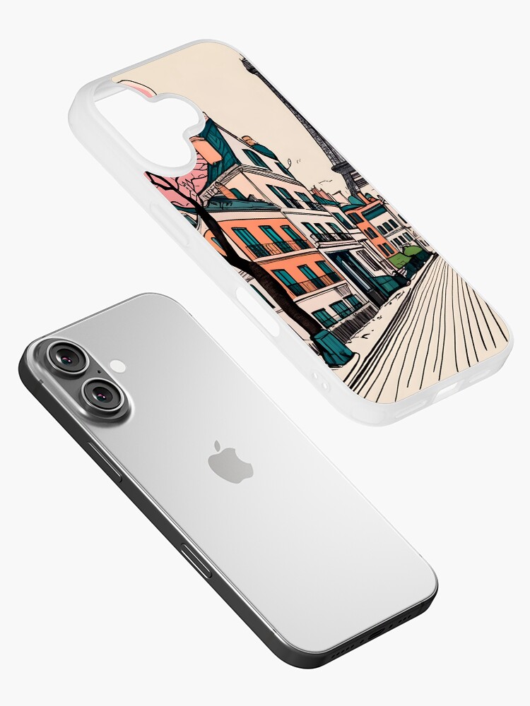 Thumbnail 2 of 5, iPhone Case, Old Traditional French house Chateaux Homes Drawing designed and sold by Patricks-Art.