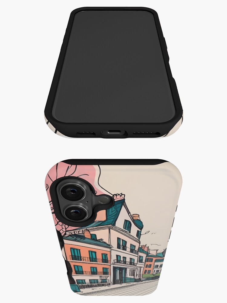 Thumbnail 3 of 4, iPhone Case, Old Traditional French house Chateaux Homes Drawing designed and sold by Patricks-Art.