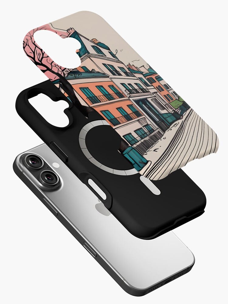 Thumbnail 2 of 4, iPhone Case, Old Traditional French house Chateaux Homes Drawing designed and sold by Patricks-Art.