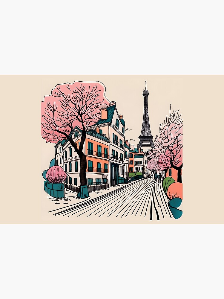 Thumbnail 6 of 6, Bath Mat, Old Traditional French house Chateaux Homes Drawing designed and sold by Patricks-Art.