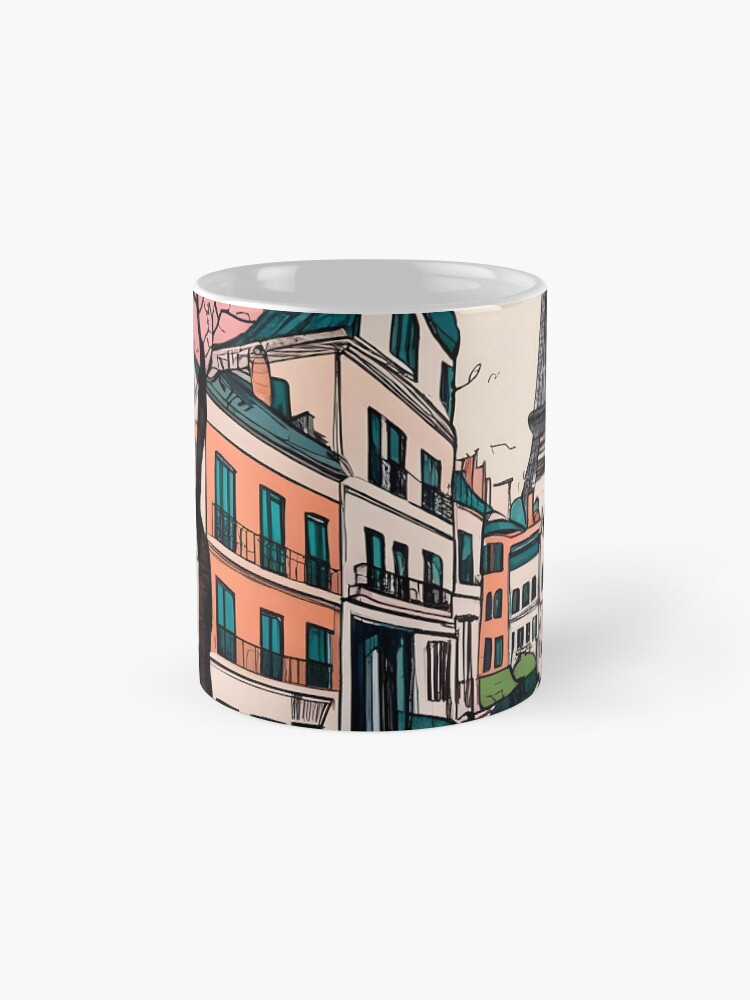 Thumbnail 4 of 6, Coffee Mug, Old Traditional French house Chateaux Homes Drawing designed and sold by Patricks-Art.