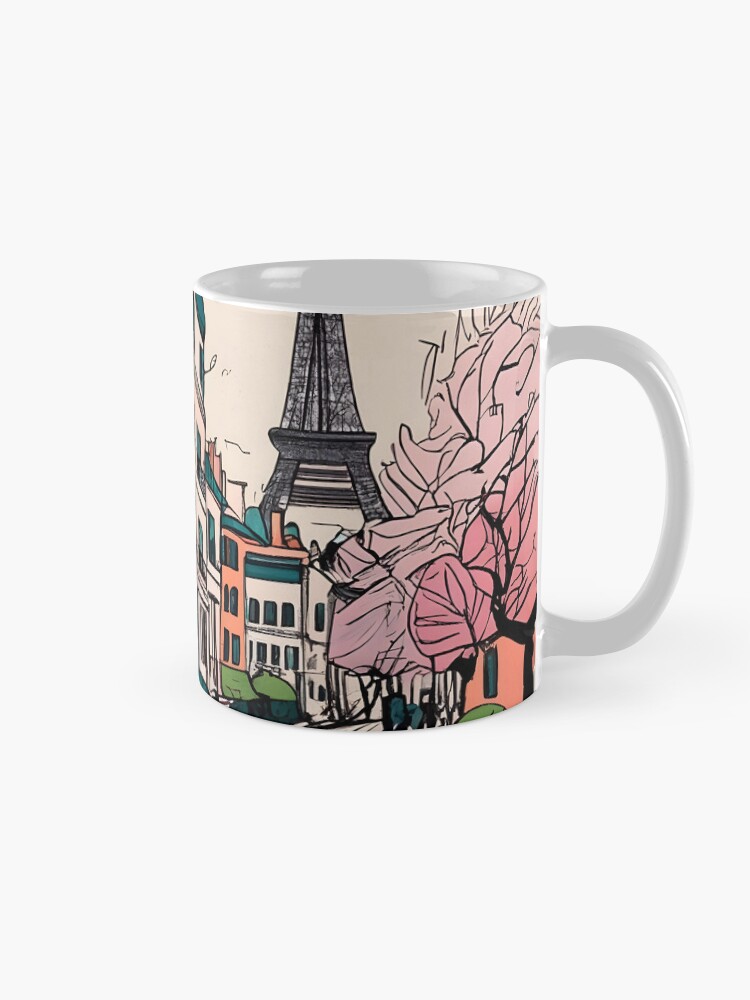 Thumbnail 5 of 6, Coffee Mug, Old Traditional French house Chateaux Homes Drawing designed and sold by Patricks-Art.
