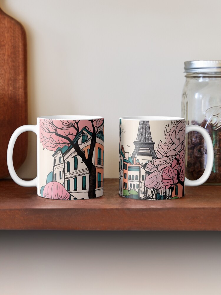 Thumbnail 2 of 6, Coffee Mug, Old Traditional French house Chateaux Homes Drawing designed and sold by Patricks-Art.