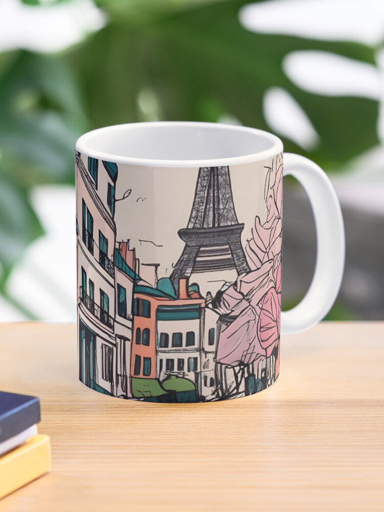 Thumbnail 1 of 6, Coffee Mug, Old Traditional French house Chateaux Homes Drawing designed and sold by Patricks-Art.