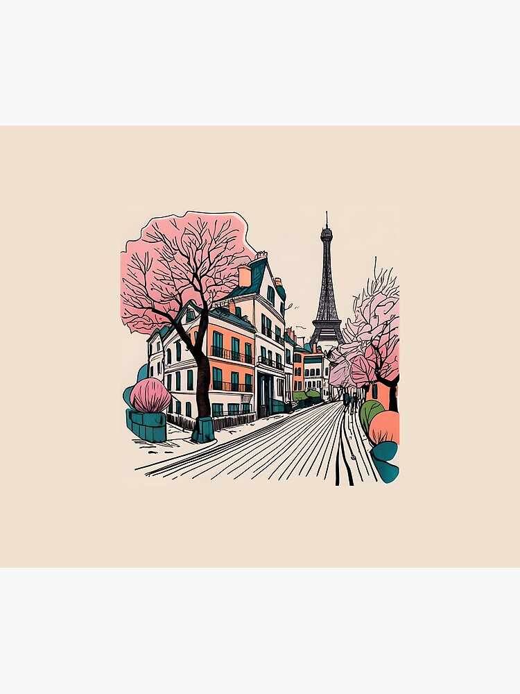 Thumbnail 5 of 5, Shower Curtain, Old Traditional French house Chateaux Homes Drawing designed and sold by Patricks-Art.
