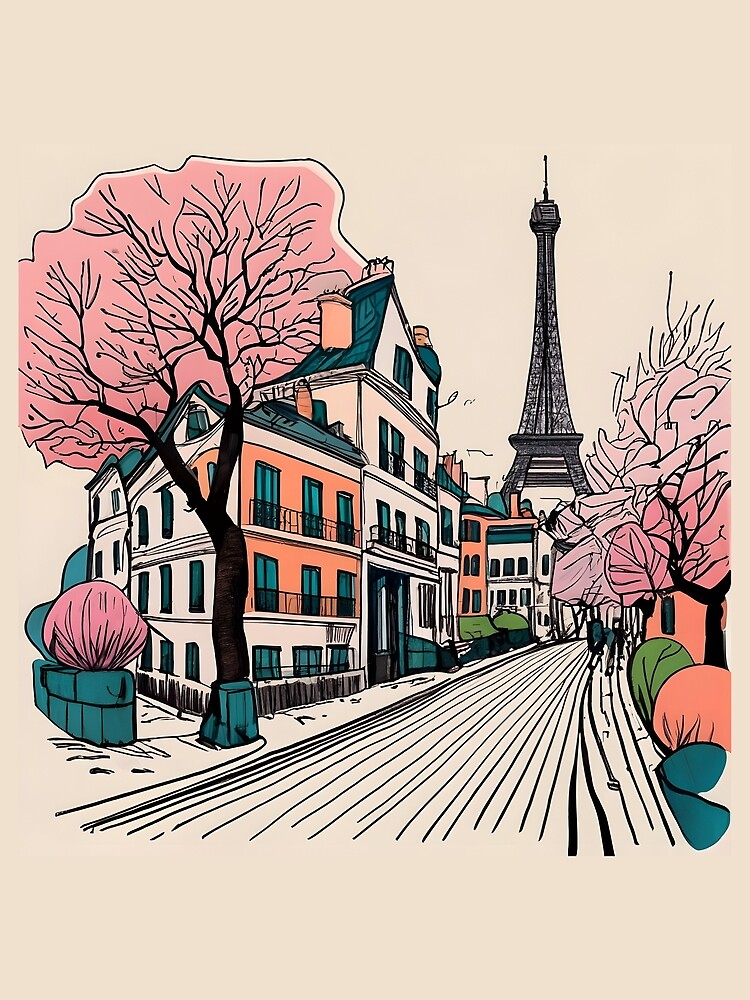 Thumbnail 3 of 3, Scarf, Old Traditional French house Chateaux Homes Drawing designed and sold by Patricks-Art.
