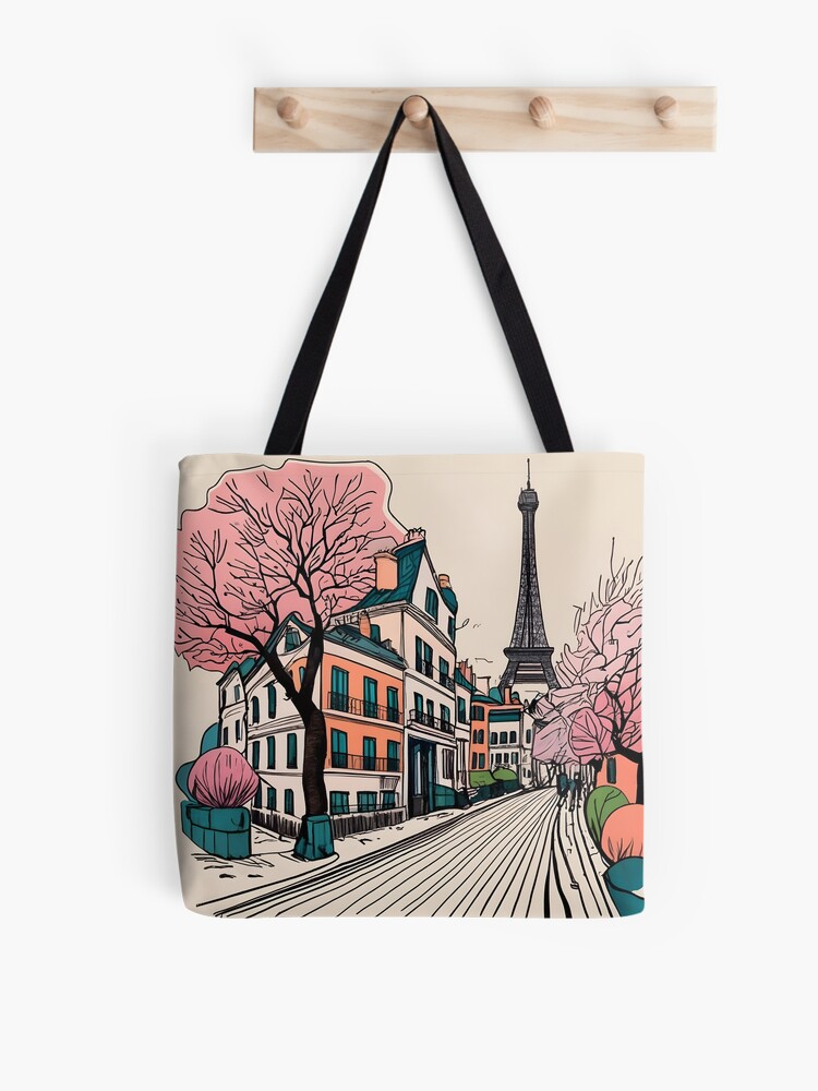Thumbnail 1 of 2, Tote Bag, Old Traditional French house Chateaux Homes Drawing designed and sold by Patricks-Art.