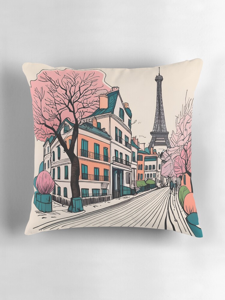 Thumbnail 3 of 4, Pillow, Old Traditional French house Chateaux Homes Drawing designed and sold by Patricks-Art.