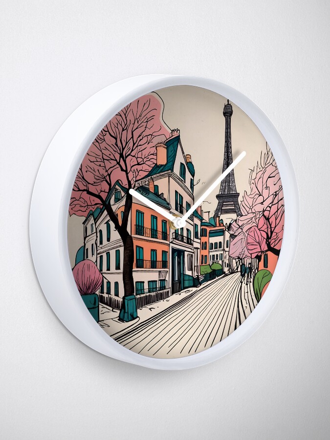 Thumbnail 1 of 4, Clock, Old Traditional French house Chateaux Homes Drawing designed and sold by Patricks-Art.