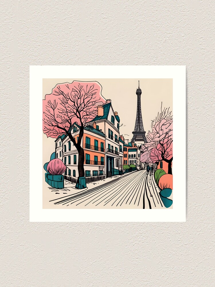 Thumbnail 1 of 3, Art Print, Old Traditional French house Chateaux Homes Drawing designed and sold by Patricks-Art.