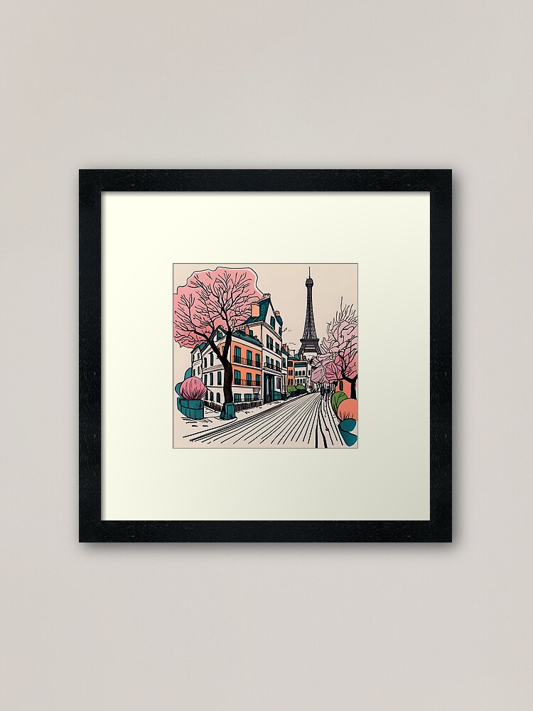 Thumbnail 1 of 7, Framed Art Print, Old Traditional French house Chateaux Homes Drawing designed and sold by Patricks-Art.