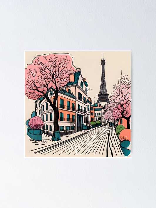 Thumbnail 1 of 3, Poster, Old Traditional French house Chateaux Homes Drawing designed and sold by Patricks-Art.
