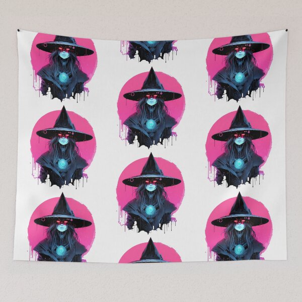 Item preview, Cyberpunk Witch in Neon Colors designed and sold by SchorlCraft.