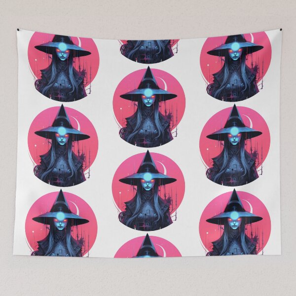 Item preview, Cyberpunk Witch in Neon Colors designed and sold by SchorlCraft.