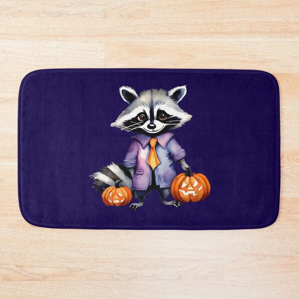 Item preview, Smiling Raccoon Carrying Two Halloween Pumpkins designed and sold by BloomCatB.