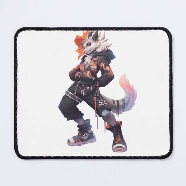 Item preview, Werewolf anthropomorphic hybrid wolf creature manga anime whimsical designed and sold by Baba Yaga's Cards.