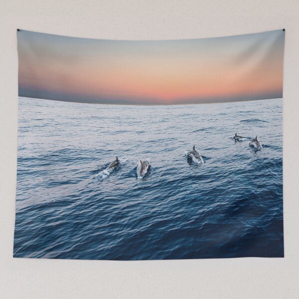 Item preview, Dolphins at sunrise On the way from Cyprus to Rhodes designed and sold by Hermossa-Art.