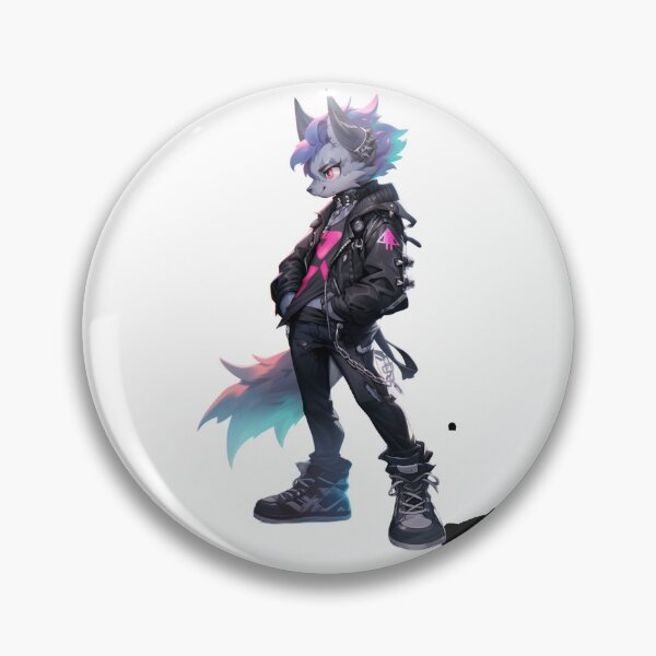 Item preview, Punk rock werewolf furry anthropomorphic hybrid wolf creature manga anime whimsical  designed and sold by Baba  Yaga's Cards.