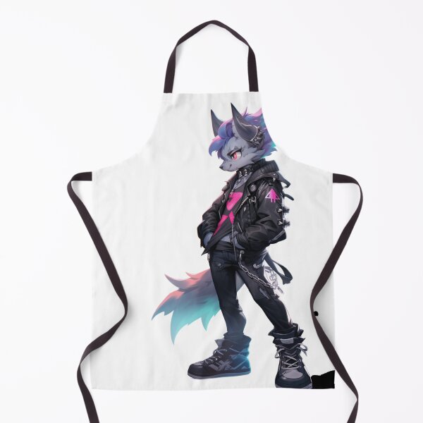 Item preview, Punk rock werewolf furry anthropomorphic hybrid wolf creature manga anime whimsical  designed and sold by Baba  Yaga's Cards.