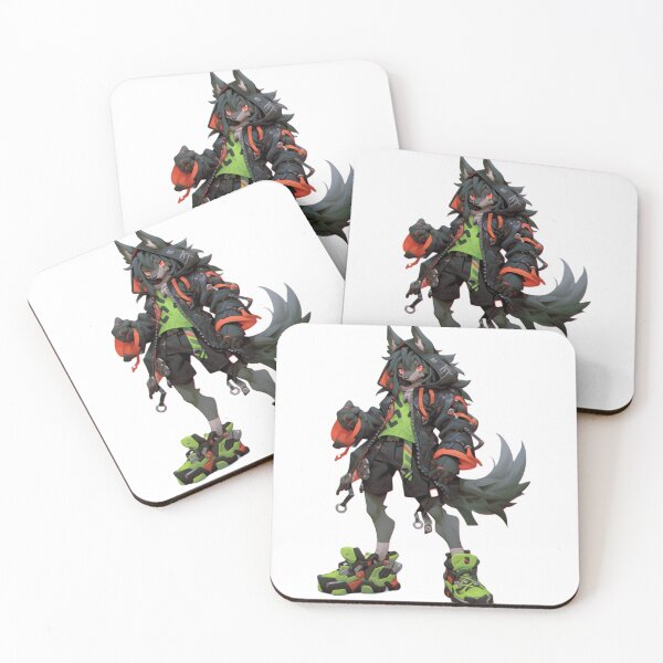 Item preview, Punk rock skater werewolf furry anthropomorphic hybrid wolf creature manga anime whimsical  designed and sold by Baba  Yaga's Cards.