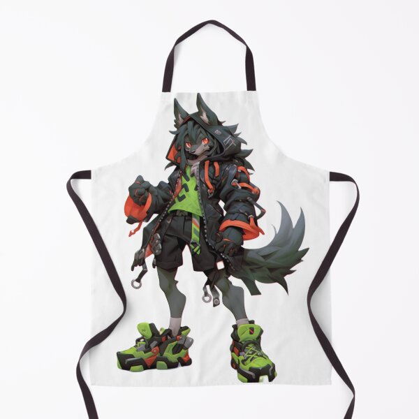 Item preview, Punk rock skater werewolf furry anthropomorphic hybrid wolf creature manga anime whimsical  designed and sold by Baba  Yaga's Cards.