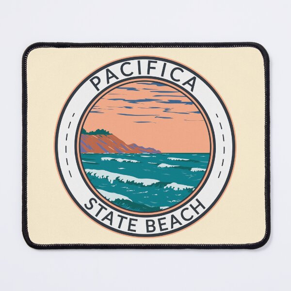 Item preview, Pacifica State Beach California Travel Art Badge designed and sold by KrisSidDesigns.