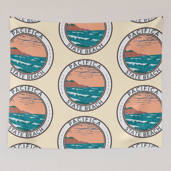 Item preview, Pacifica State Beach California Travel Art Badge designed and sold by KrisSidDesigns.