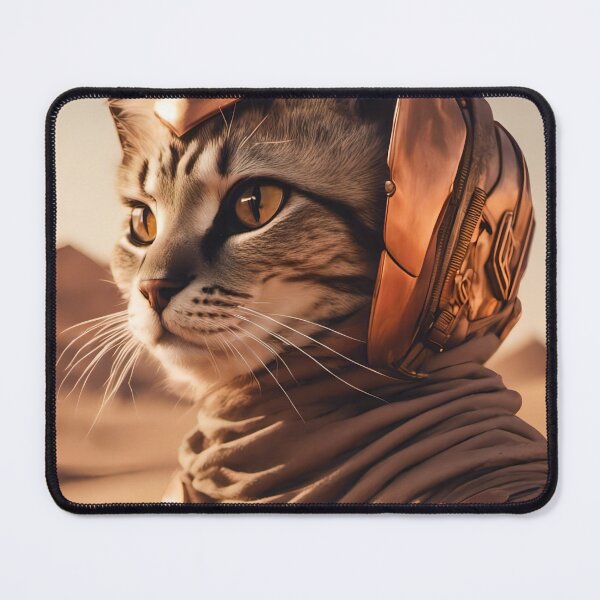 Item preview, Golden Age - Egyptian Desert Cat - Science Fiction Cat - Gorgeous Pet Art designed and sold by Alcyonian.