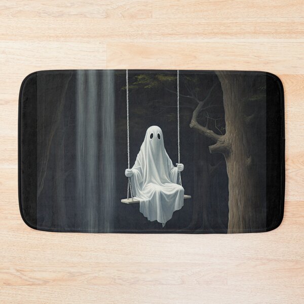 Item preview, Gothic ghost on a swing in a misty dark forest - Halloween Samhain designed and sold by Fern-and-Fyre.