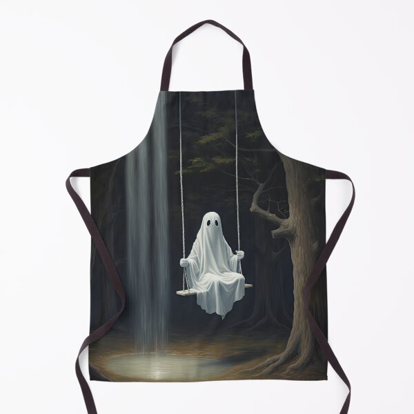 Item preview, Gothic ghost on a swing in a misty dark forest - Halloween Samhain designed and sold by Fern-and-Fyre.