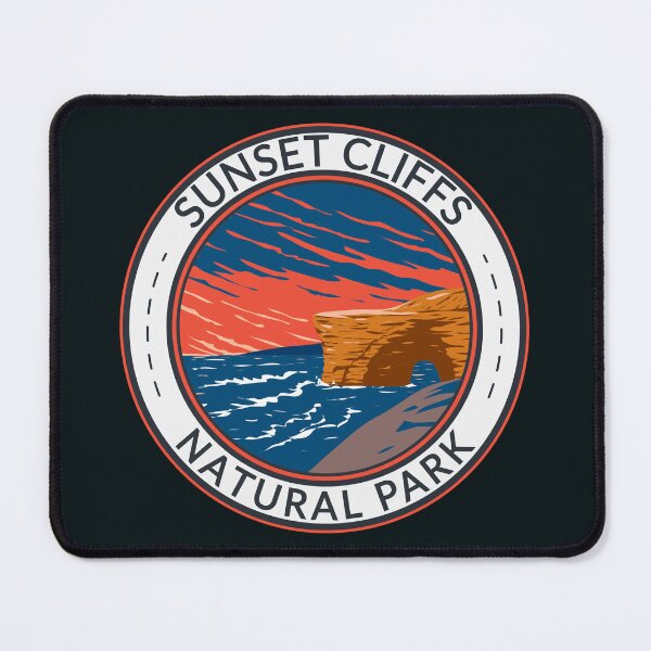 Item preview, Sunset Cliffs Natural Park California Travel Art Badge designed and sold by KrisSidDesigns.