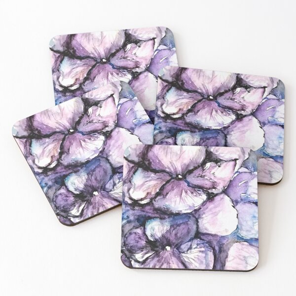 Item preview, Violet Aquarelle Watercolour Flowers by Katarzyna Zachtej designed and sold by pracovniakejzi.