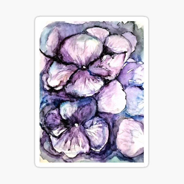 Item preview, Violet Aquarelle Watercolour Flowers by Katarzyna Zachtej designed and sold by pracovniakejzi.