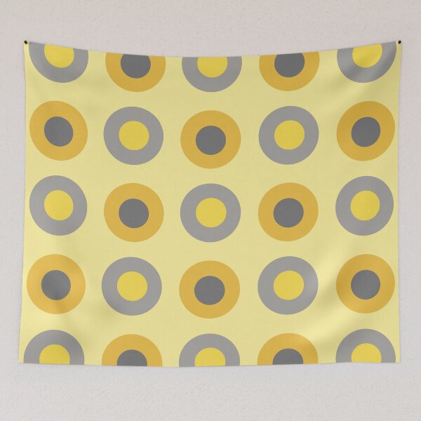 Item preview, Mid Century Modern Dots Yellow Gray designed and sold by thepixelgarden.