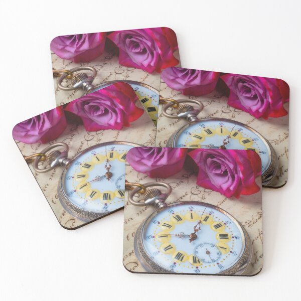 Item preview, Old Pocket Watch And Red Purple Roses designed and sold by Garry Gay.