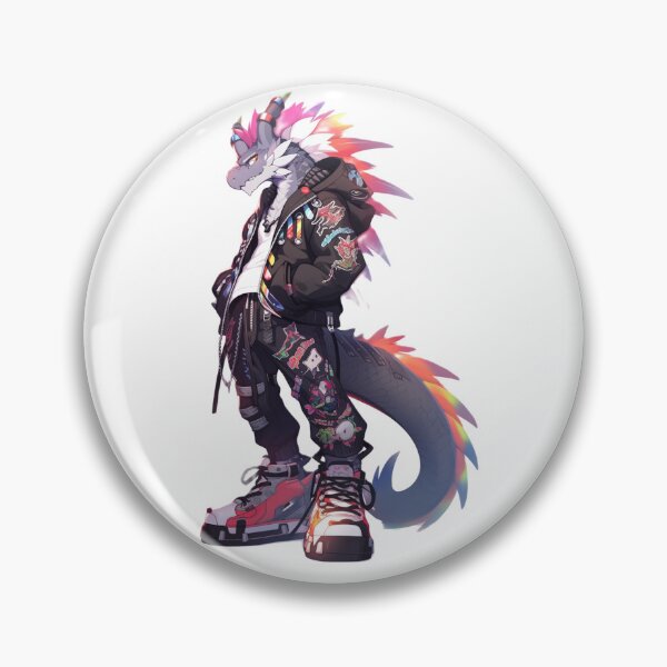 Item preview, A well dressed psychadelic dragon art furry anthropomorphic hybrid creature manga anime whimsical  designed and sold by Baba  Yaga's Cards.