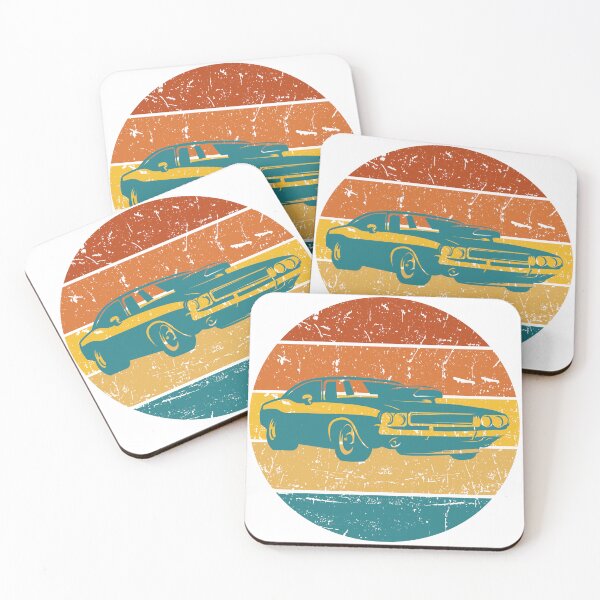 Item preview, Vintage classic car against a sunset backdrop designed and sold by PrzemekJAS.