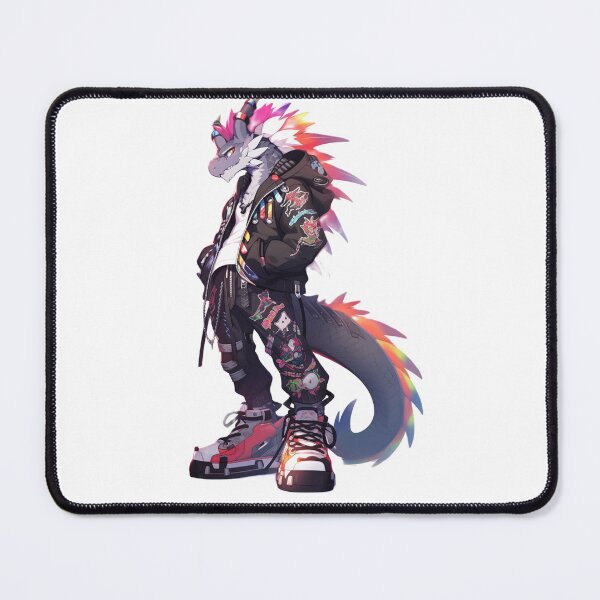 Item preview, A well dressed psychadelic dragon art furry anthropomorphic hybrid creature manga anime whimsical  designed and sold by Baba  Yaga's Cards.