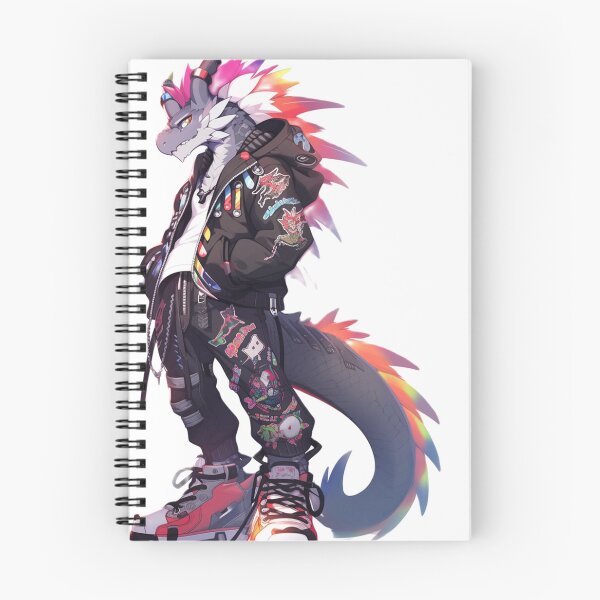 Item preview, A well dressed psychadelic dragon art furry anthropomorphic hybrid creature manga anime whimsical  designed and sold by Baba  Yaga's Cards.