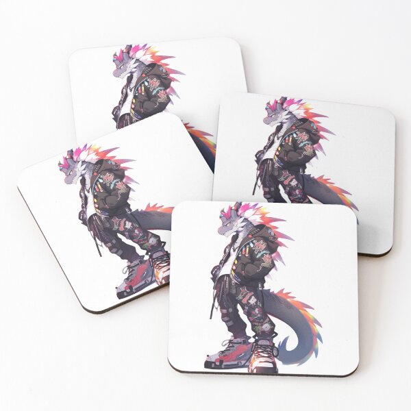 Item preview, A well dressed psychadelic dragon art furry anthropomorphic hybrid creature manga anime whimsical  designed and sold by Baba  Yaga's Cards.