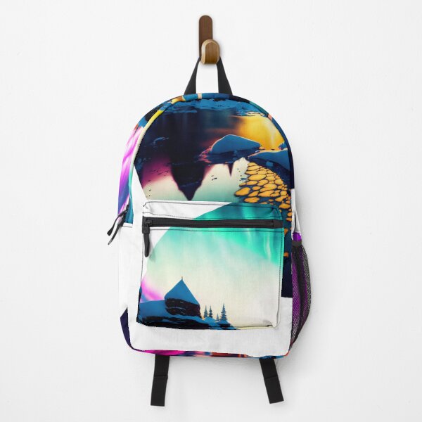 Item preview, Aurora Borealis Night Sky Snowy Landscape Mountains Nature designed and sold by Print-Online.