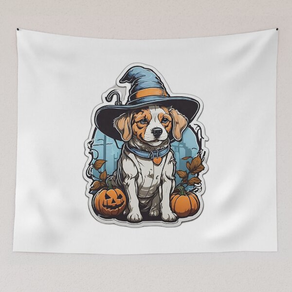 Item preview, Halloween dog with a wizard hat - Illustration style designed and sold by DigitalEmporio.