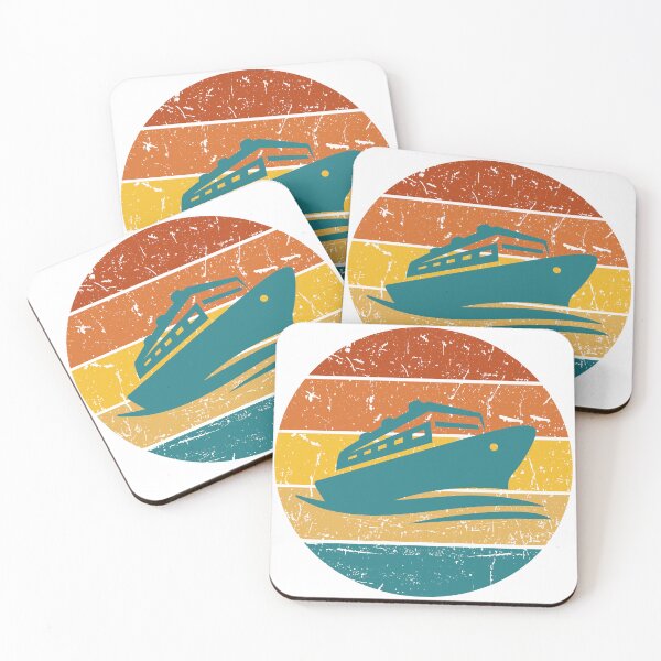 Item preview, Vintage boat against a sunset backdrop designed and sold by PrzemekJAS.