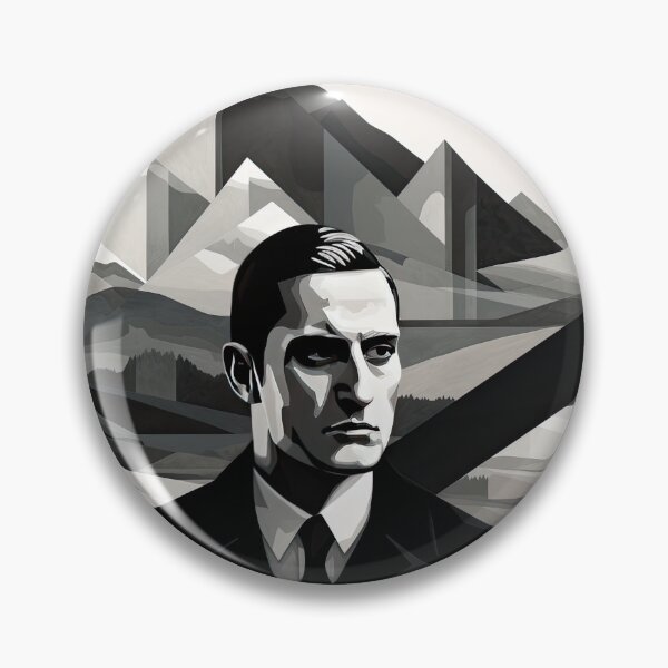 Artikelvorschau, Black & White Bauhaus Portrait in Front of the Alps entworfen und verkauft von ArtificialGenes.